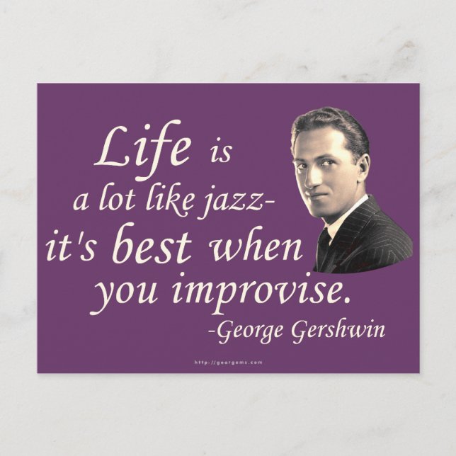 Carte Postale Gershwin sur la vie - Customisé (Devant)