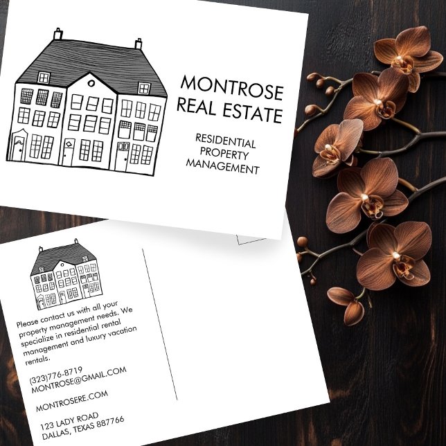 Carte Postale Gestion des biens Marketing immobilier personnalis (House Art Minimal Custom Real Estate Marketing Postcard Property Management Custom Real Estate
)