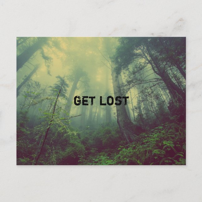 Carte Postale Get Lost - une forêt sauvage (Devant)