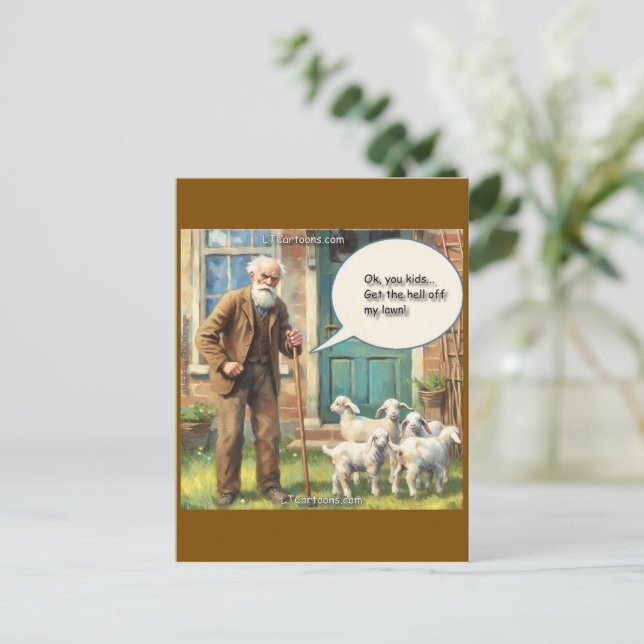 Carte Postale Get Off My Lawn – Goat Edition (Debout devant)