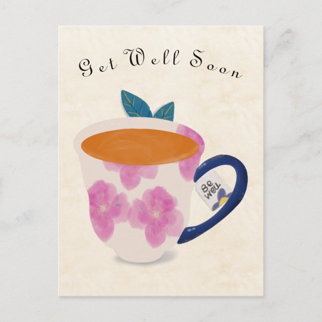 Carte Postale Get Well Soon Teacup (Devant)