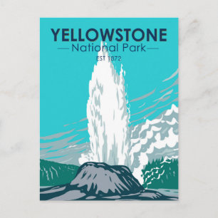 Carte Postale Geyser du château du parc national de Yellowstone 
