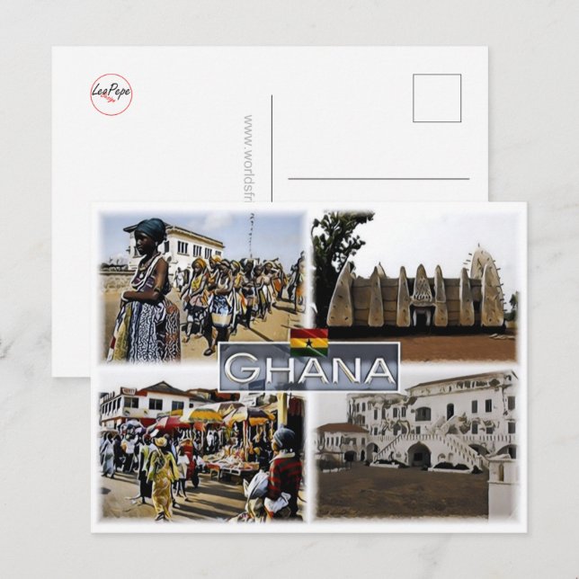 Carte Postale Ghana - Mosaïque - (Devant / Derrière)