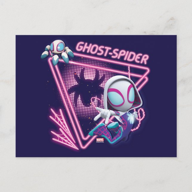 Carte Postale Ghost-Spider and TWIRL-E Glow Webs Glow Postcard (Devant)