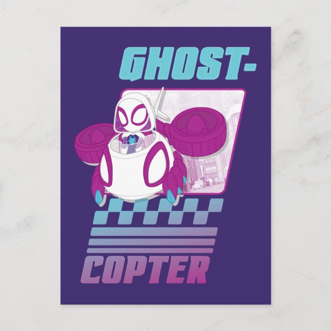 Carte Postale Ghost-Spider Volant Son Ghost-Copter (Devant)