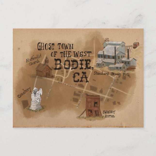 Carte postale : Ghost Town of Bodie CA (Devant)