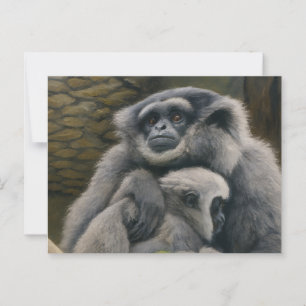 Carte Postale Gibbon Shelter - Emotional Wildlife Portrait