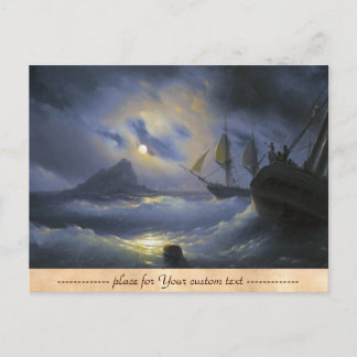 Carte Postale Gibraltar par Nuit Ivan Aivasovsky eaux de la mer