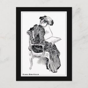 Carte Postale Gibson Girl Reading