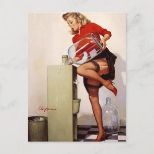 Carte Postale Gil Elvgren - un ascenseur rafraîchissant - épingl