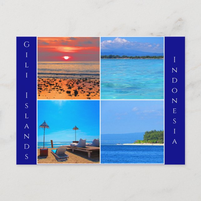 carte postale gili islands indonésie collage (Devant)