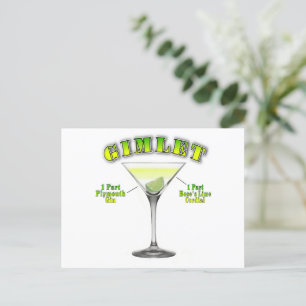 Carte Postale Gimlet Martini Cocktail Recette Art
