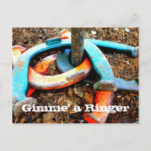 Carte Postale Gimme' a Ringer Horseshoe Pitching