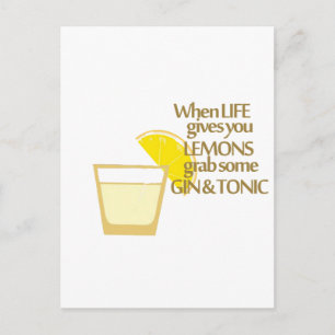 Carte Postale gin citrons et tonique