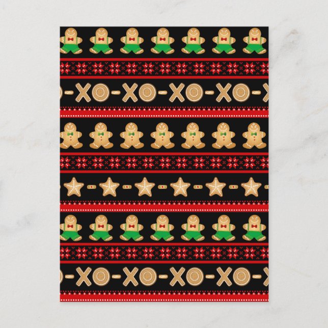 Carte Postale Gingerbread Cookies de Noël laid Sweat (Devant)