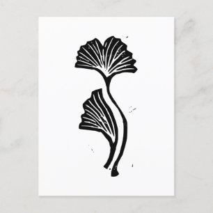 Carte postale Gingko Leaf Lino