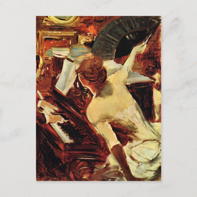 Carte Postale Giovanni Boldini - Chanteur Mondana (Devant)