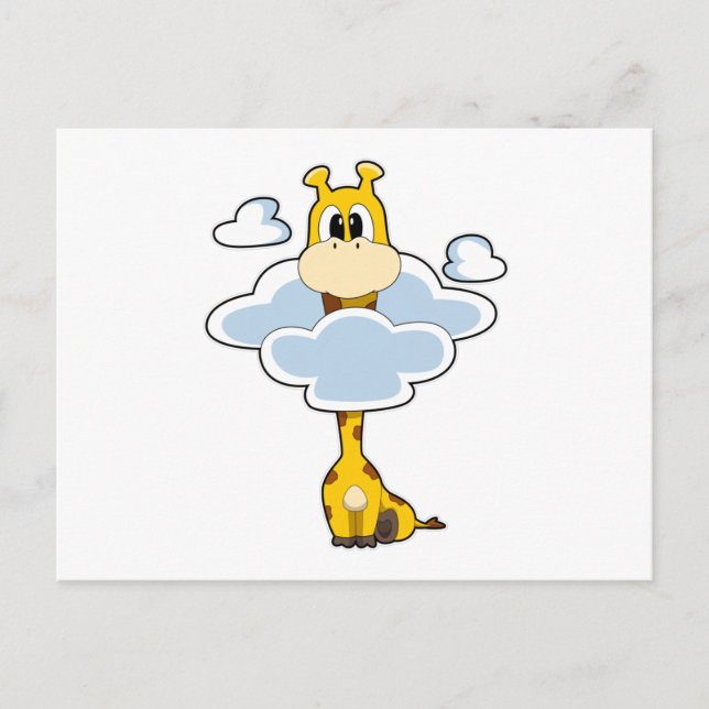 Carte Postale Girafe aux nuages (Devant)