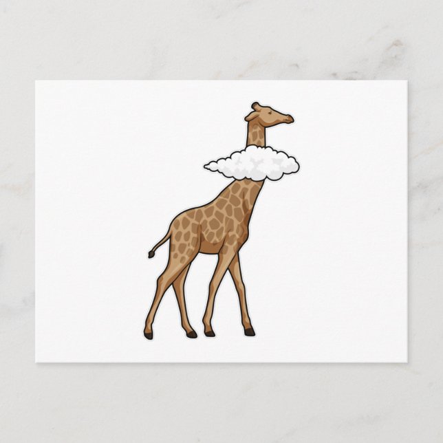 Carte Postale Girafe avec Nuage (Devant)