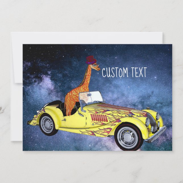 Carte postale Girafe Dans L'Espace Texte Personnal (Devant)