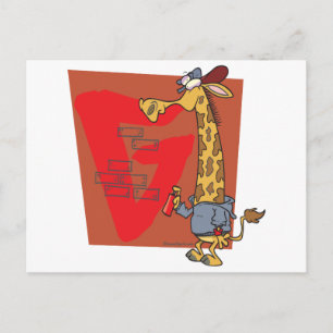 Carte Postale girafe de bande dessinée de graffiti drôle