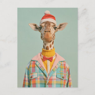 Carte Postale Girafe de fête dans un style de vacances coloré