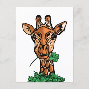 Carte Postale Girafe de la Saint-Patrick