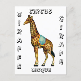 Carte Postale girafe du cirque vintage