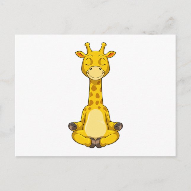 Carte Postale Girafe en méditation de yoga (Devant)