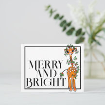 Girafe festive de fêtes | guirlande rouge verte