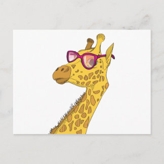 Carte Postale Girafe hipster