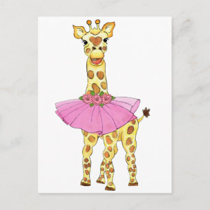 Carte Postale Giraffe à Tutu