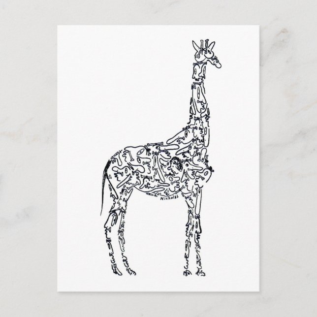 Carte Postale GIRAFFE AFRICAIN par NICHOLAS (Devant)