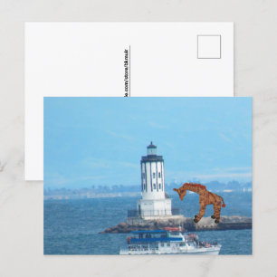Carte postale - Giraffe au phare LA Harbour