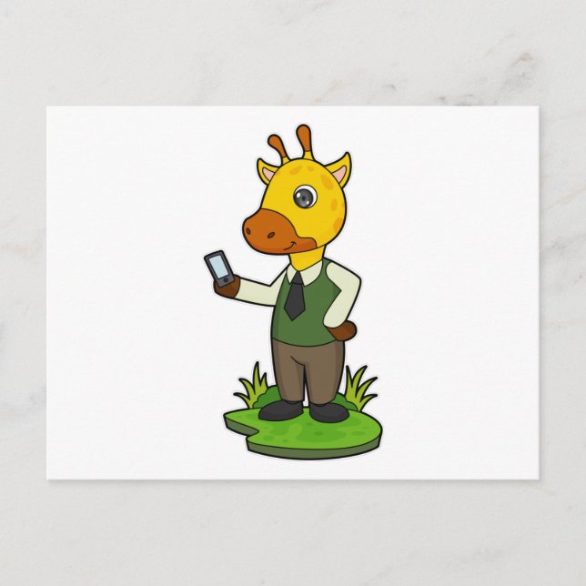 Carte Postale Giraffe avec mobile (Devant)