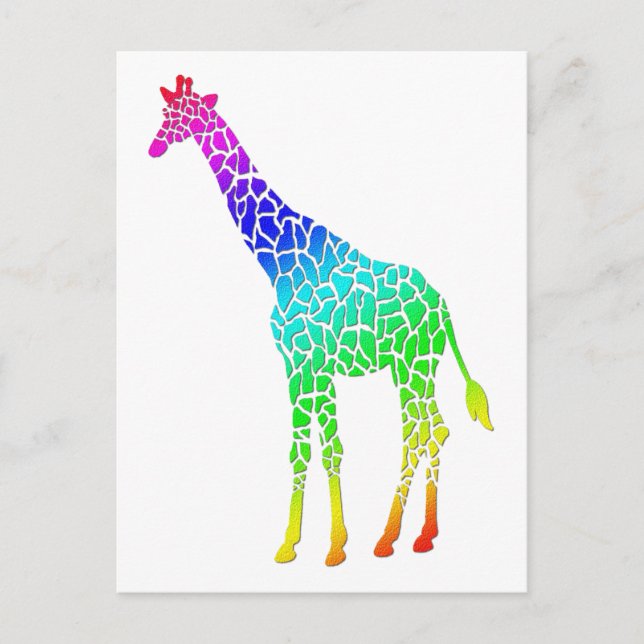 Carte Postale Giraffe colorée (Devant)