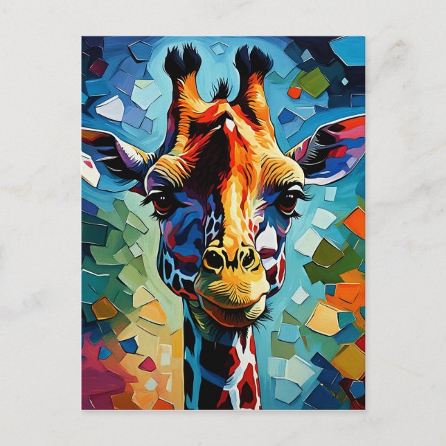 Carte Postale Giraffe colorée 302 (Devant)