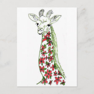 Carte postale Giraffe Fleur