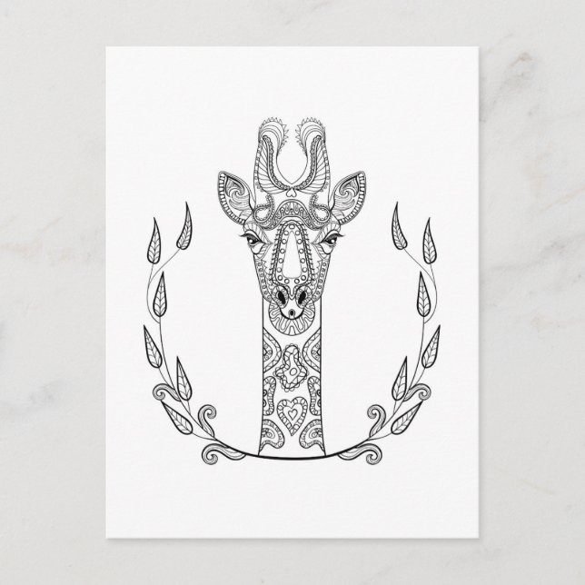 Carte Postale Giraffe inspirée (Devant)