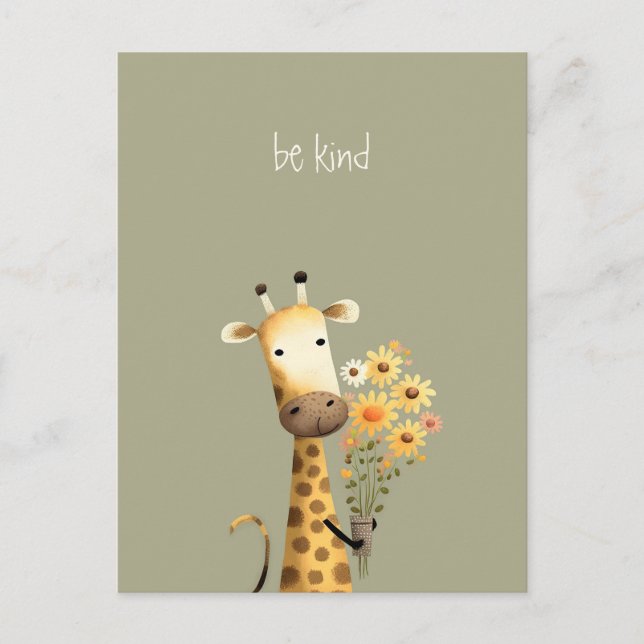 Carte Postale Giraffe - Soyez gentil (Devant)