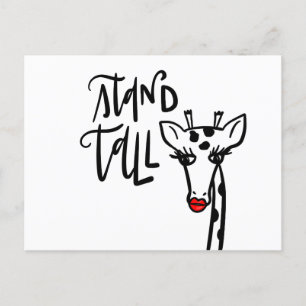 Carte Postale Giraffe Stand Tall, en lettres