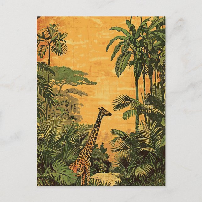Carte Postale Giraffe vintage (Devant)