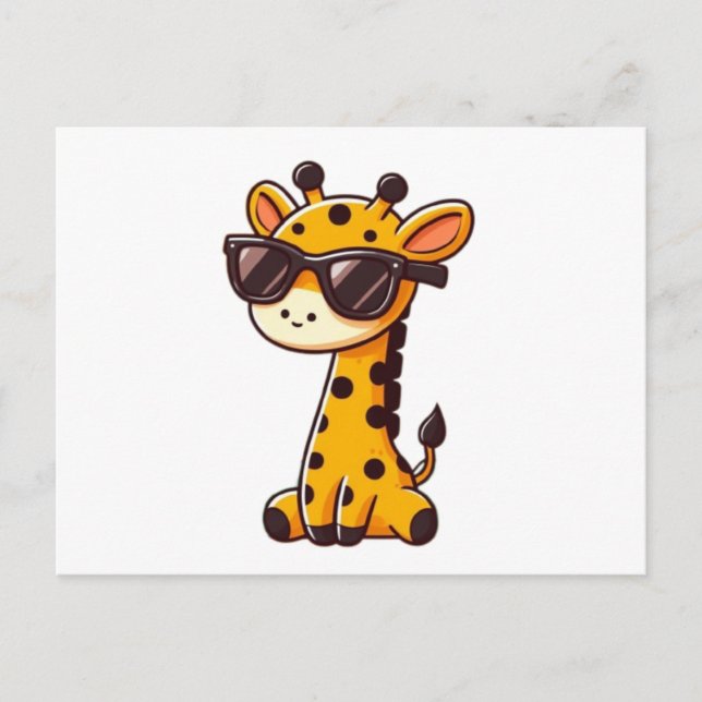 Carte Postale Giraffe with sunglasses (Devant)
