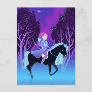 Carte Postale Girl Archer chevauchant un cheval 