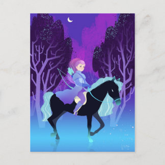 Carte Postale Girl Archer chevauchant un cheval