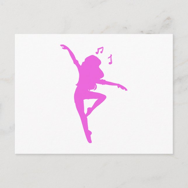 Carte Postale Girl dancer silhouette - choose background color (Devant)