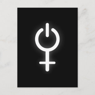 Carte Postale Girl Power Electronic Symbole pour Gamer Female Si