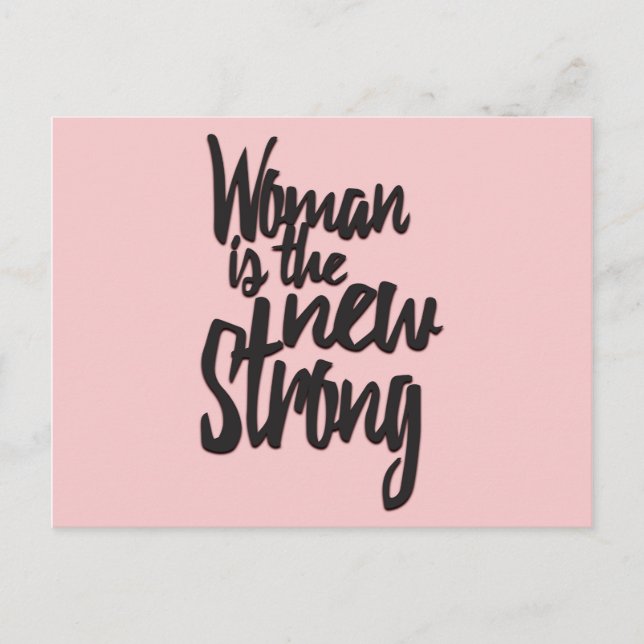 Carte Postale Girl Power Woman est la nouvelle force en rose noi (Devant)