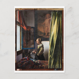 Carte Postale Girl Reading a Letter à Open Window, Vermeer