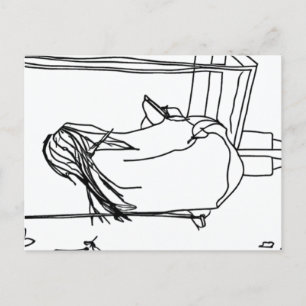 Carte Postale Girl Reading on a Swing